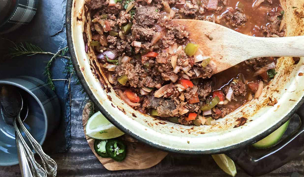 Open-Fire Venison Cowboy Chili
