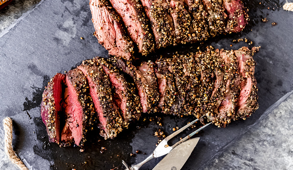 Peppercorn Crusted Elk Tenderloin