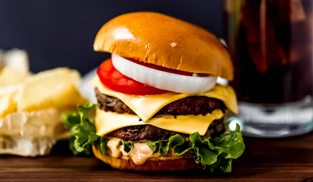 Double Down Bison Cheeseburger