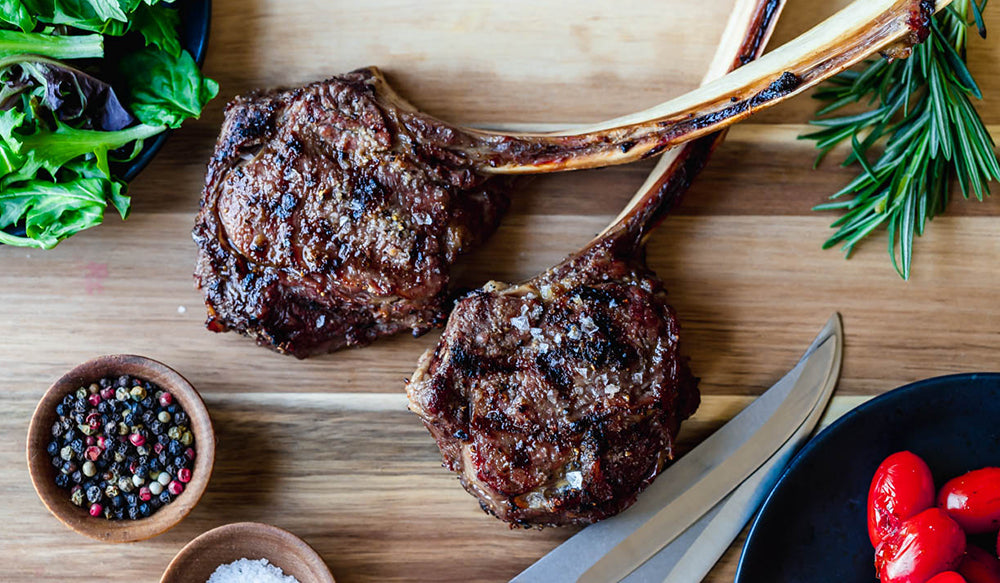 Grilled Beef Tomahawk Steaks