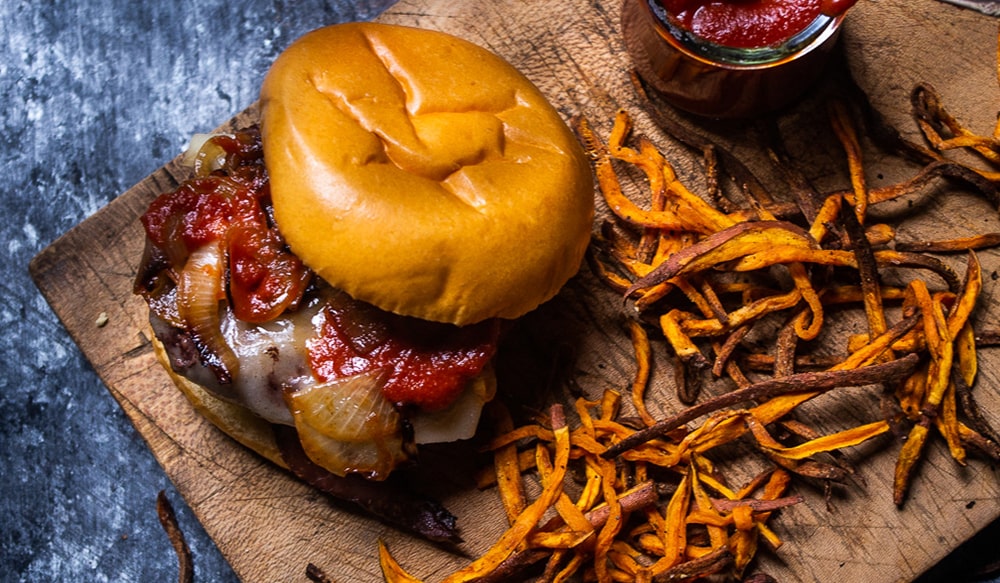 Maple Bourbon Bacon Venison Burgers