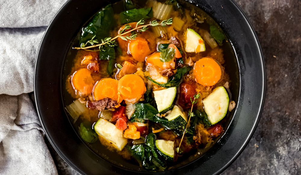 Venison Bone Broth Vegetable Soup