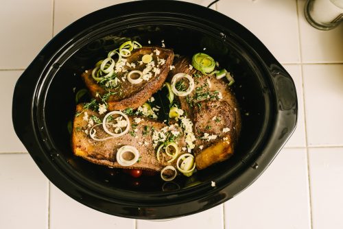 slow-cooked bison brisket