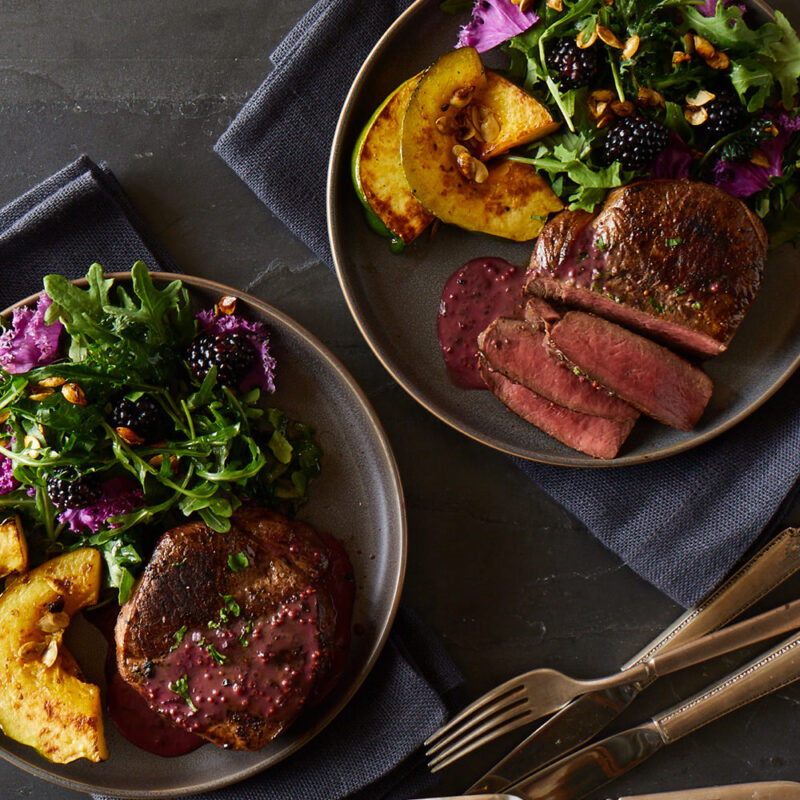 venison loin steaks for two